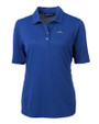 Los Angeles Chargers Cutter & Buck Virtue Recycled Featherlight Pique Womens Polo Tour Blue Mannequin