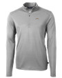 Los Angeles Chargers Cutter & Buck Virtue Recycled Featherlight Pique Mens Quarter Zip Pullover Polished Medium Gray Mannequin