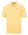 Los Angeles Chargers Cutter & Buck Virtue Recycled Stripe Featherlight Pique Mens Polo College Gold Mannequin