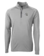 Los Angeles Chargers NFL Helmet Cutter & Buck Adapt Recycled Soft Knit Stretch  Mens Big & Tall Quarter Zip Pullover Polished Medium Gray Mannequin
