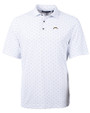 Los Angeles Chargers Cutter & Buck Virtue Recycled Tile Print Featherlight Pique Mens Big & Tall  Polo White Mannequin