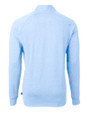 Los Angeles Chargers NFL Helmet Cutter & Buck Adapt Recycled Soft Knit Stretch Mens Heathered Quarter Zip Pullover  Atlas Heather Mannequin Back