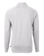 Los Angeles Chargers NFL Helmet Cutter & Buck Adapt Recycled Soft Knit Stretch Mens Heathered Quarter Zip Pullover  Polished Heather Mannequin Back