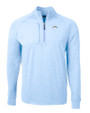 Los Angeles Chargers Cutter & Buck Adapt Recycled Soft Knit Stretch Mens Heathered Quarter Zip Pullover  Atlas Heather Mannequin