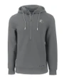Los Angeles Chargers NFL Helmet Cutter & Buck Roam Recycled Buttery-Soft Knit Mens Half Zip Hooded Pullover Elemental Grey Mannequin