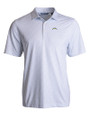 Los Angeles Chargers Cutter & Buck Pike Recycled Pebble Print Mens Polo White Mannequin