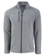 Los Angeles Chargers Cutter & Buck Peshastin Recycled GridFleece Mens Full Zip Jacket​ Elemental Grey Heather Mannequin