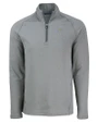 Los Angeles Chargers Cutter & Buck Peshastin Recycled GridFleece Mens Half Zip Pullover​ Elemental Grey Heather Mannequin