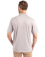 Los Angeles Chargers NFL Helmet Cutter & Buck Forge Tonal Stripe Stretch Mens Big and Tall Polo Polished Medium Gray Back
