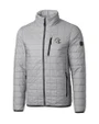 Los Angeles Chargers NFL Helmet Cutter & Buck Rainier Recycled Insulated Puffer Mens Full Zip Jacket Polished Medium Gray Mannequin