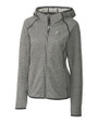 Los Angeles Chargers NFL Helmet Cutter & Buck Mainsail Sweater-Knit Womens Full Zip Hooded Jacket Polished Heather Mannequin