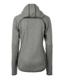 Los Angeles Chargers NFL Helmet Cutter & Buck Mainsail Sweater-Knit Womens Full Zip Hooded Jacket Polished Heather Mannequin Back