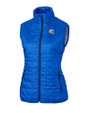 Los Angeles Chargers NFL Helmet Cutter & Buck Rainier Recycled Insulated Puffer Womens Full Zip Vest Royal Mannequin