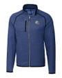 Los Angeles Chargers NFL Helmet Cutter & Buck Mainsail Sweater-Knit Mens Full Zip Jacket Tour Blue Heather Mannequin