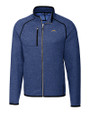 Los Angeles Chargers Cutter & Buck Mainsail Sweater-Knit Mens Full Zip Jacket Tour Blue Heather Mannequin