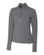 Los Angeles Chargers Cutter & Buck Traverse Recycled Smooth Stretch Womens Quarter Zip Pullover Elemental Grey Mannequin