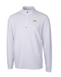 Los Angeles Chargers Cutter & Buck Traverse Recycled Smooth Stretch Mens Quarter Zip Pullover White Mannequin
