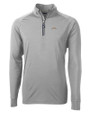 Los Angeles Chargers Cutter & Buck Adapt Recycled Soft Knit Stretch  Mens Quarter Zip Pullover Polished Medium Gray Mannequin