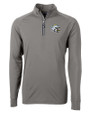 Los Angeles Chargers NFL Helmet Cutter & Buck Adapt Recycled Soft Knit Stretch  Mens Quarter Zip Pullover Elemental Grey Mannequin