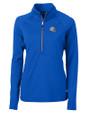 Los Angeles Chargers NFL Helmet Cutter & Buck Adapt Recycled Soft Knit Stretch Womens Half Zip Pullover Tour Blue Mannequin