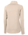 Los Angeles Chargers NFL Helmet Cutter & Buck Adapt Recycled Soft Knit Stretch Womens Half Zip Pullover Wheat Mannequin Back