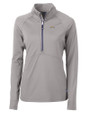 Los Angeles Chargers Cutter & Buck Adapt Recycled Soft Knit Stretch Womens Half Zip Pullover Polished Medium Gray Mannequin