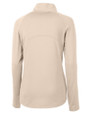 Los Angeles Chargers Cutter & Buck Adapt Recycled Soft Knit Stretch Womens Half Zip Pullover Wheat Mannequin Back