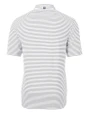 Los Angeles Chargers NFL Helmet Cutter & Buck Virtue Recycled Stripe Featherlight Pique Mens Big & Tall Polo Polished Medium Gray Mannequin Back