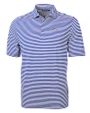 Los Angeles Chargers Cutter & Buck Virtue Recycled Stripe Featherlight Pique Mens Big & Tall Polo Tour Blue Mannequin