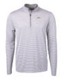 Los Angeles Chargers Cutter & Buck Virtue Recycled Micro Stripe Featherlight Pique Mens Quarter Zip Pullover Polished/White Mannequin