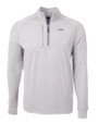 Los Angeles Chargers Cutter & Buck Adapt Recycled Soft Knit Stretch Mens Big & Tall Heathered Quarter Zip Pullover Polished Heather Mannequin