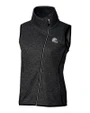 Los Angeles Chargers NFL Helmet Cutter & Buck Mainsail Sweater-Knit Womens Full Zip Asymmetrical Vest Charcoal Heather Mannequin
