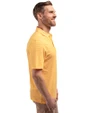 Los Angeles Chargers Cutter & Buck Forge Recycled Double Stripe Four-Way Stretch Mens Polo College Gold/White Side