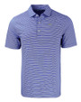 Los Angeles Chargers Cutter & Buck Forge Recycled Double Stripe Four-Way Stretch Mens Polo Tour Blue/White Mannequin