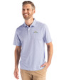 Los Angeles Chargers Cutter & Buck Pike Recycled Symmetry Print Mens Polo White/Tour Blue Front