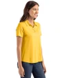 Los Angeles Chargers Cutter & Buck Coastline Recycled Double Peached Womens Polo College Gold Side