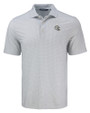 Los Angeles Chargers NFL Helmet Cutter & Buck Pike Recycled Diamond Dot Print Mens Polo Polished Medium Gray Mannequin