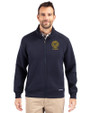 UC Davis - Cutter & Buck Roam Recycled Buttery-Soft Knit Mens Full Zip Jacket Navy Blue Front