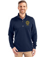 UC Davis - Cutter & Buck Traverse Recycled Smooth Stretch Mens Big & Tall Quarter Zip Pullover Liberty Navy Front