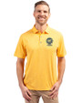 UC Davis - Cutter & Buck Forge Recycled Four-Way Stretch Mens Polo College Gold Heather Front