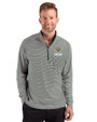 UNC Wilmington Seahawks - Cutter & Buck Forge Recycled Double Stripe Four-Way Stretch Mens Quarter Zip Pullover Hunter/White Front