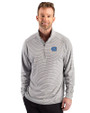 North Carolina Tar Heels Cutter & Buck Forge Recycled Double Stripe Four-Way Stretch Mens Quarter Zip Pullover Polished/White Front