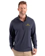 Notre Dame Fighting Irish Cutter & Buck Forge Recycled Four-Way Stretch Mens Quarter Zip Pullover Dark Navy Blue Heather Front