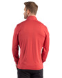 Utah Utes Cutter & Buck Forge Recycled Four-Way Stretch Mens Quarter Zip Pullover Cardinal Red Heather Back