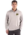 Baldwin Wallace Yellow Jackets Cutter & Buck Forge Recycled Four-Way Stretch Mens Quarter Zip Pullover Polished Heather Front