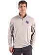 Stephen F Austin Lumberjacks Cutter & Buck Forge Recycled Four-Way Stretch Mens Quarter Zip Pullover Polished Heather Front