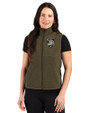 Army Black Knights Cutter & Buck Hunts Point Recycled Fleece Womens Hybrid Full Zip Vest Poplar Front