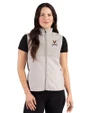 Virginia Cavaliers Cutter & Buck Hunts Point Recycled Fleece Womens Hybrid Full Zip Vest Polished Medium Gray Front
