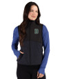 Dartmouth Big Green Cutter & Buck Hunts Point Recycled Fleece Womens Hybrid Full Zip Vest Black Front