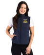 North Carolina A&T Aggies Cutter & Buck Hunts Point Recycled Fleece Womens Hybrid Full Zip Vest Navy Blue Front